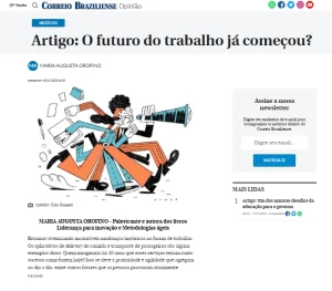Print do artigo publicado no correrio braziliense sobre o futuro do trabalho